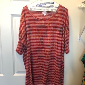 Red striped Irma top, size L